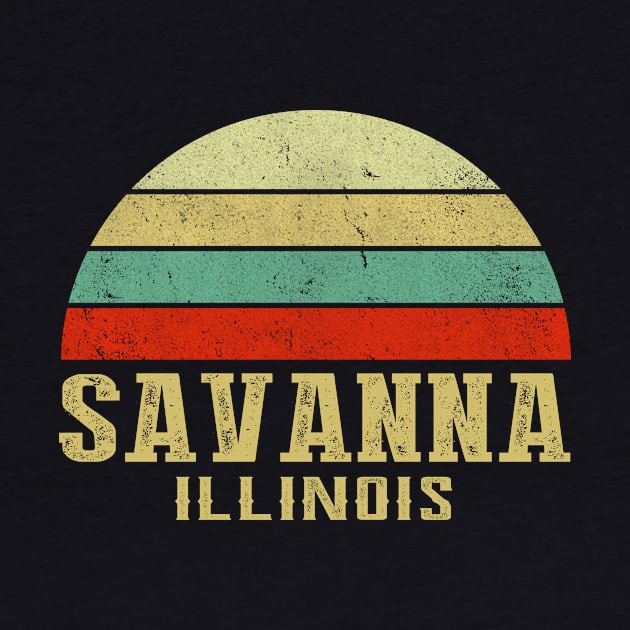 SAVANNA ILLINOIS Vintage Retro Sunset by LIPTIN